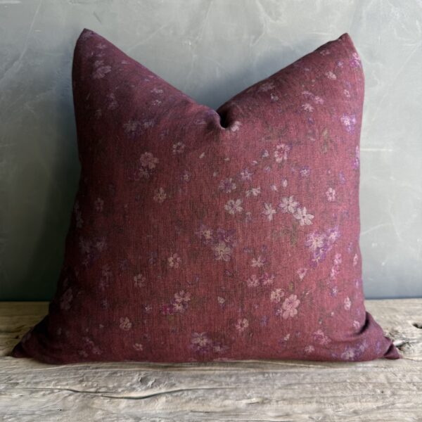 Cora Burgundy Floral Pillow