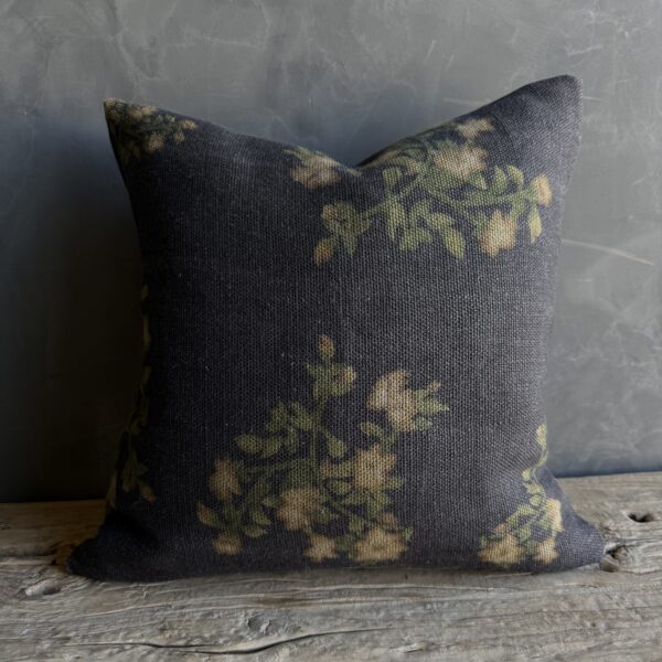 MDV Wabi Sabi French Linen Roses Accent Pillow - Ocre
