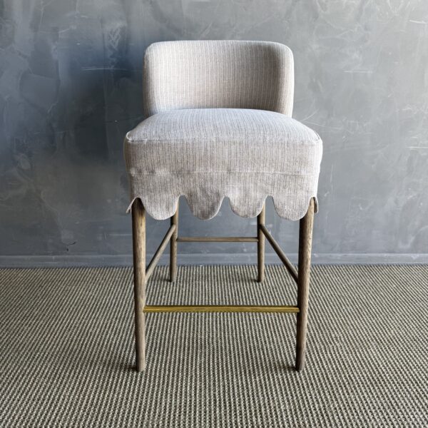 Kate Slip Covered Counter Stool -Ticking