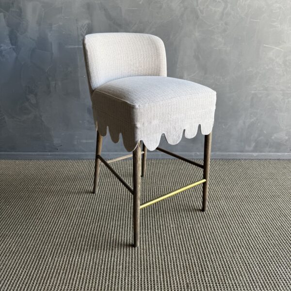 Kate Slip Covered Counter Stool -Ticking