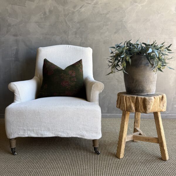 Vintage Elm Wood Chop Block Table #G77