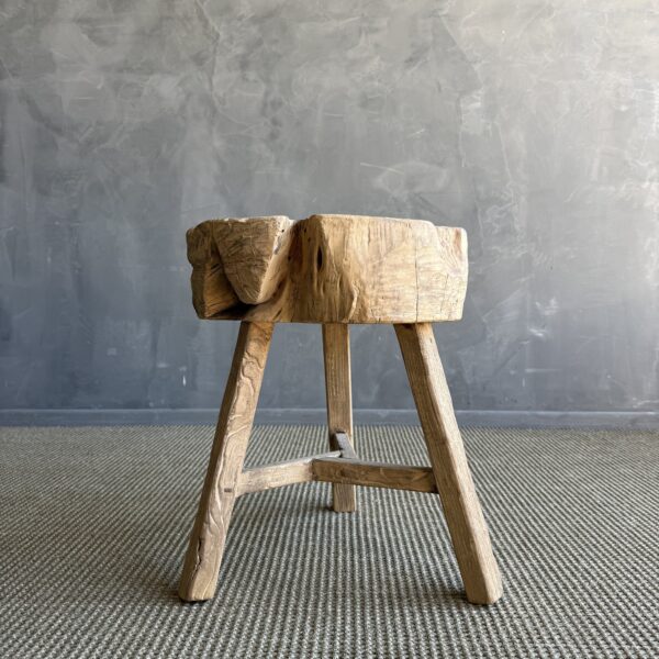 Vintage Elm Wood Chop Block Table #K21