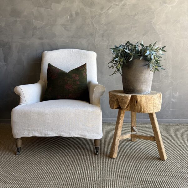 Vintage Elm Wood Chop Block Table #K21