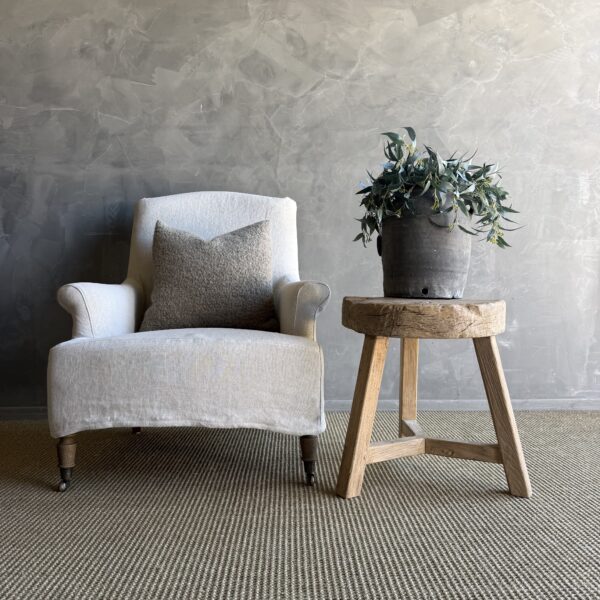 Vintage Elm Wood Wheel Table #B42