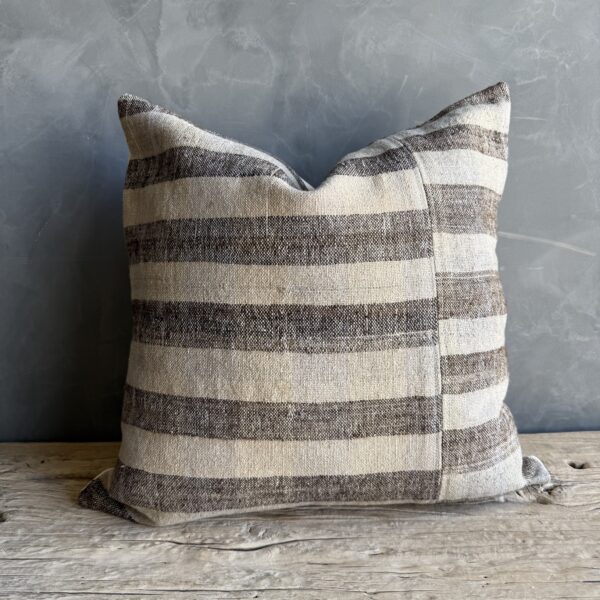 Vintage Turkish Rug Hemp Pillow #22M