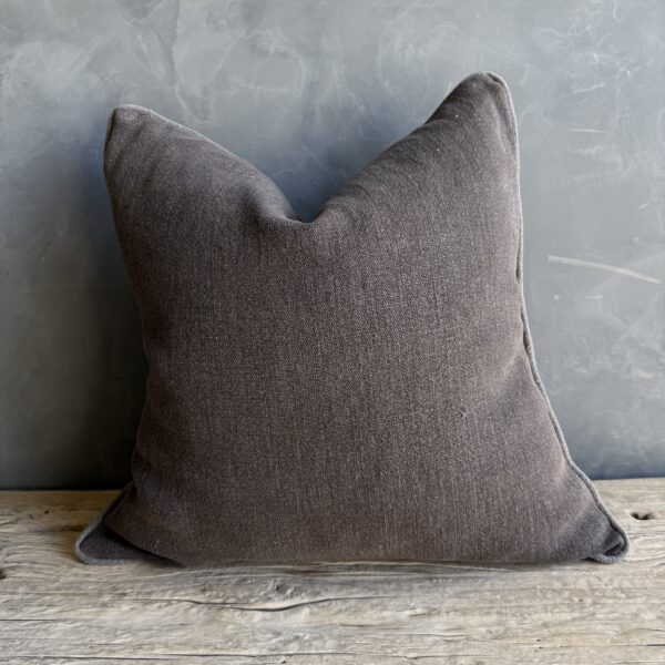 Stone Washed Linen Pillow in Cafe Noir Brown