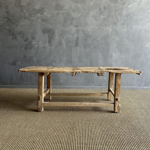 Vintage Reclaimed Natural Elm Wood Coffee Table #61251