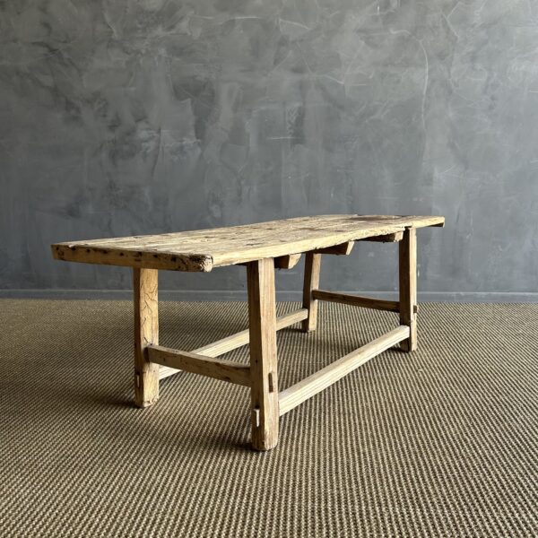 Vintage Reclaimed Natural Elm Wood Coffee Table #61251