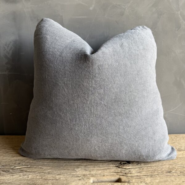 Stone Washed Linen Pillow in Whale Gray