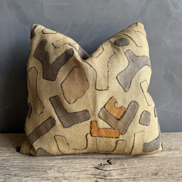 Vintage African Mali Cloth Textile Pillow