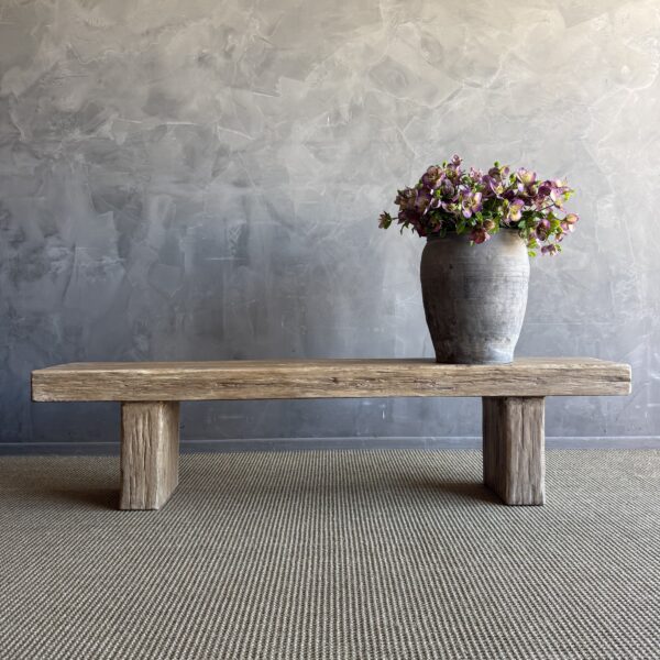 Vintage Wood Plank Bench #0A8