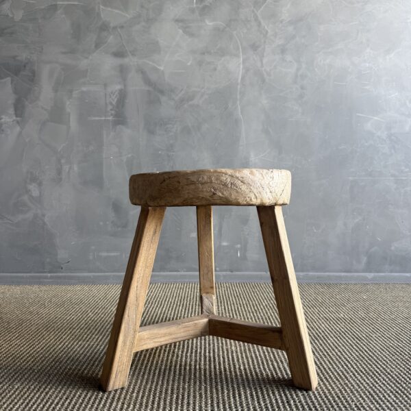 Vintage Elm Wood Wheel Table #4B6