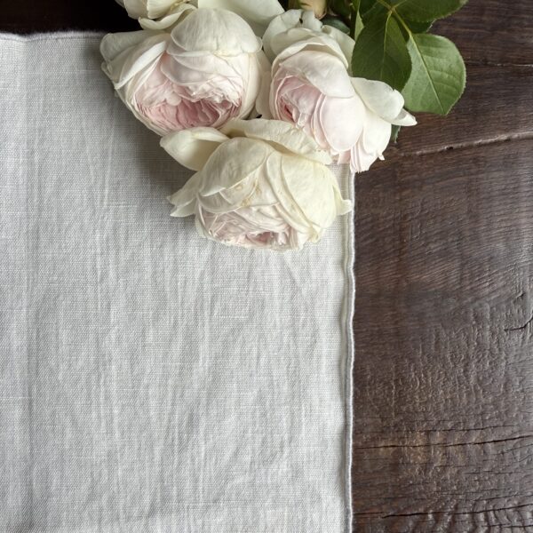 French Linen Placemat -White Gray