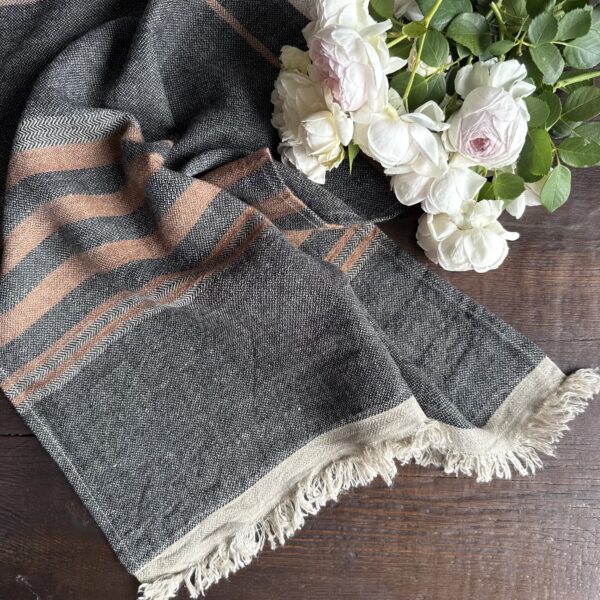 Libeco Guest Towel -Black Stripe