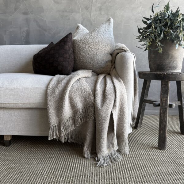 Belgium Linen & Wool Throw - Beige