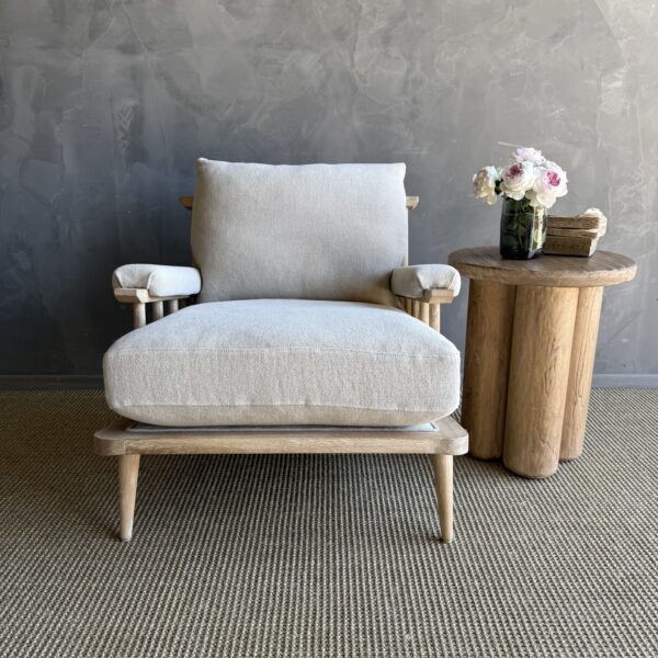 Frances Flax Ottoman- Natural White Oak
