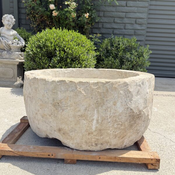 Antique Limestone Trough 5926C 33" Dia