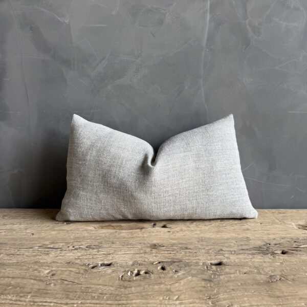 Belgian Otis Linen Lumbar Pillow in Snow 12 x 20
