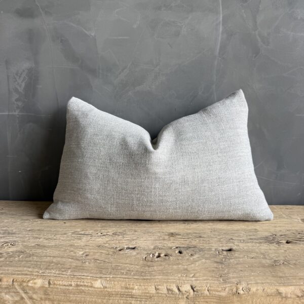 Otis Belgian Linen Lumbar in Greige 15 x 25