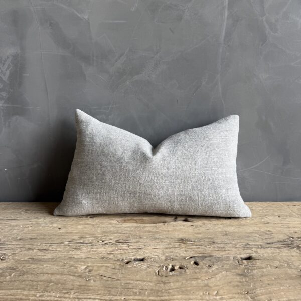 100% Belgian Otis Linen Snow Lumbar Pillow 12" x 20"