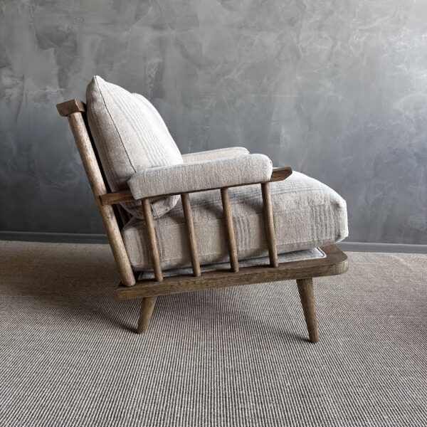 Frances Cafe Noir Stripe Ottoman - Montana Brown
