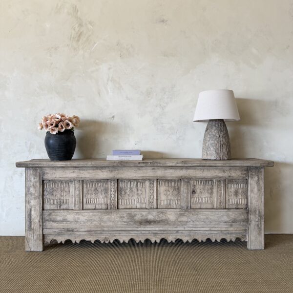 Vintage Reclaimed Fir Carved Console