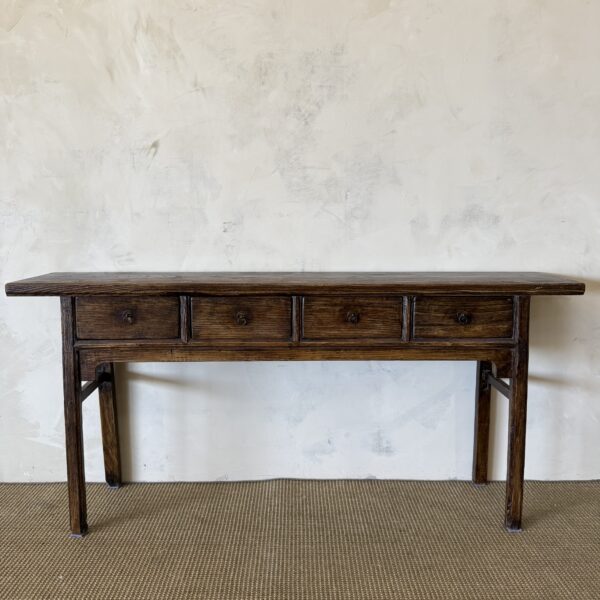 Reclaimed Elm Wood Console c. 1920