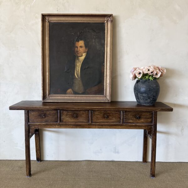 Reclaimed Elm Wood Console c. 1920