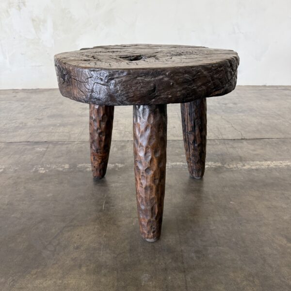 Vintage Reclaimed Pine Side Table 20"D – Walnut