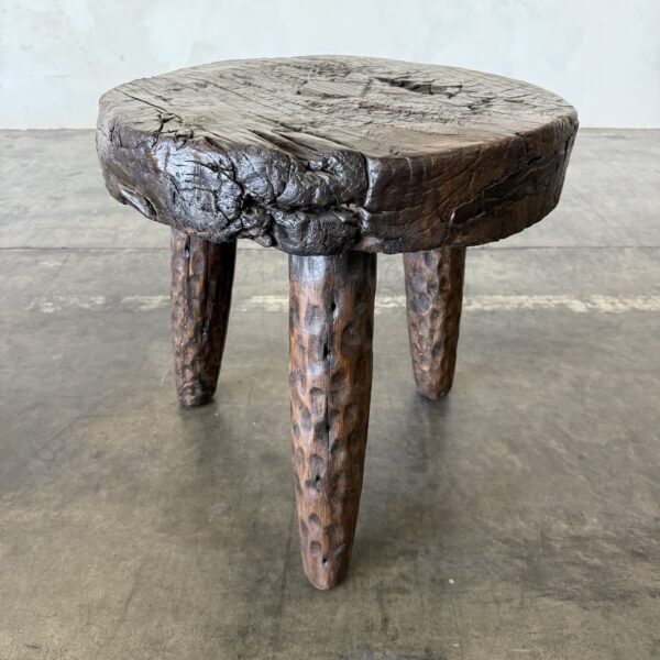 Vintage Reclaimed Pine Side Table 20"D – Walnut