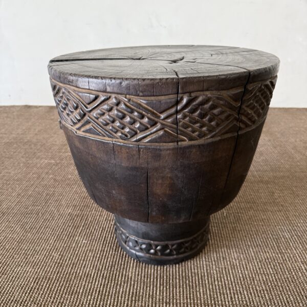 Gio Solid Walnut Carved Side Table
