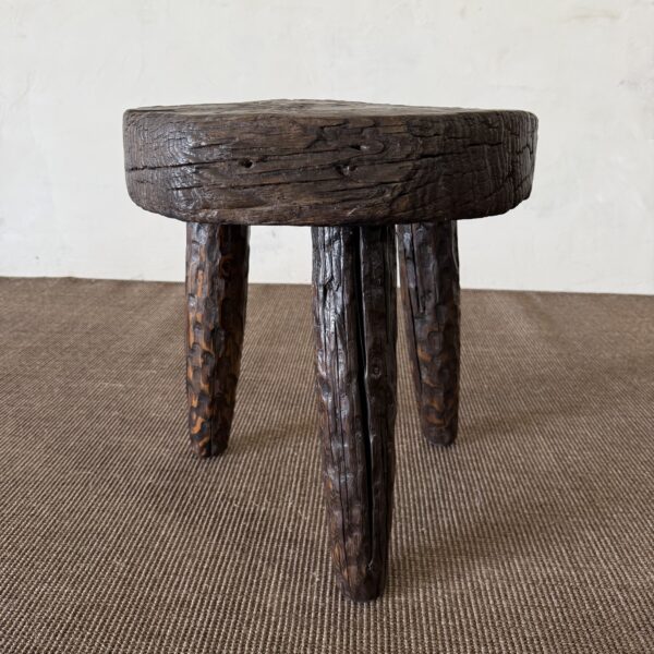 Vintage Reclaimed Pine Side Table - Walnut