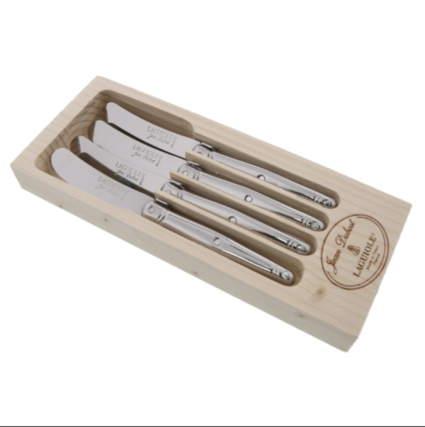 Jean Dubost 4 Stainless Steel Spreaders in Tray