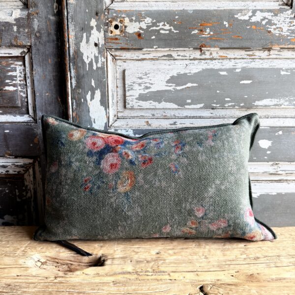 French Linen Lumbar - Pompadour Laurier