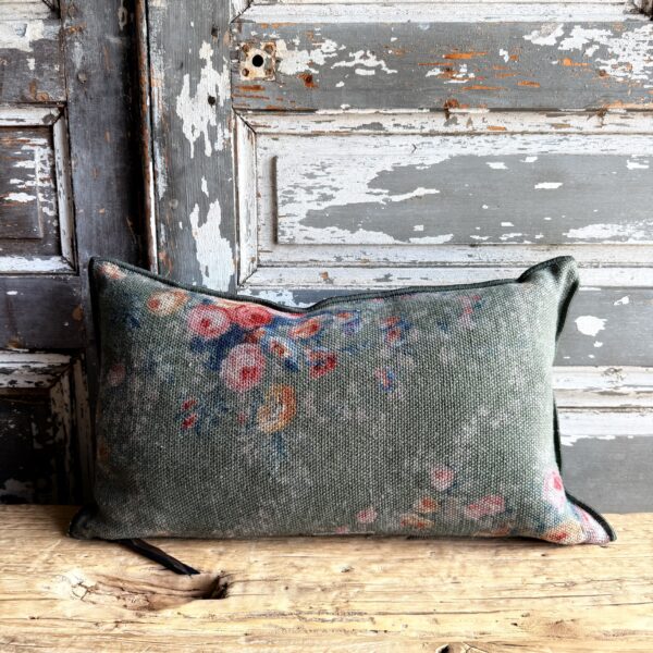 French Linen Lumbar - Pompadour Laurier