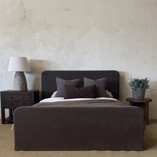 Laguna Bed Slip Covered - Cafe Noir