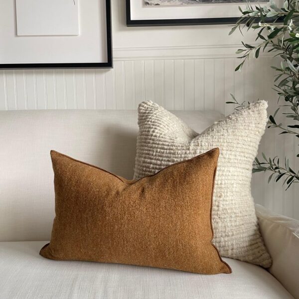 Bouclette French Wool Lumbar Pillow - Havane
