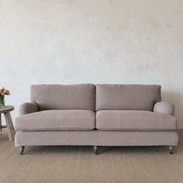 Marion Sofa  Slip Covered in Fawn Belgian Linen