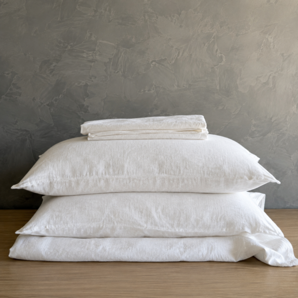 Linen Pillowcases Pair - White