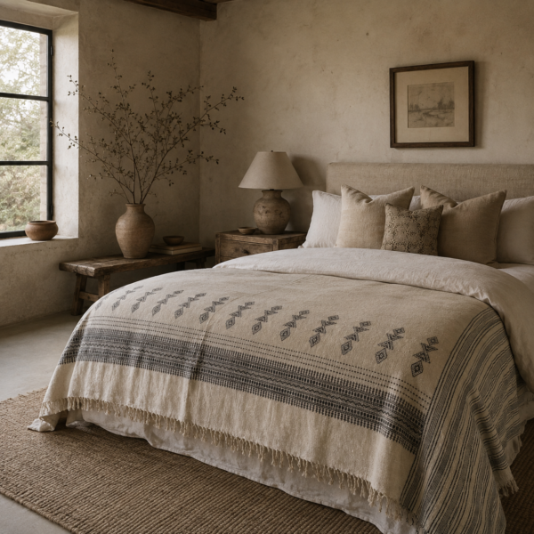 Vintage Akriti Cream Throw