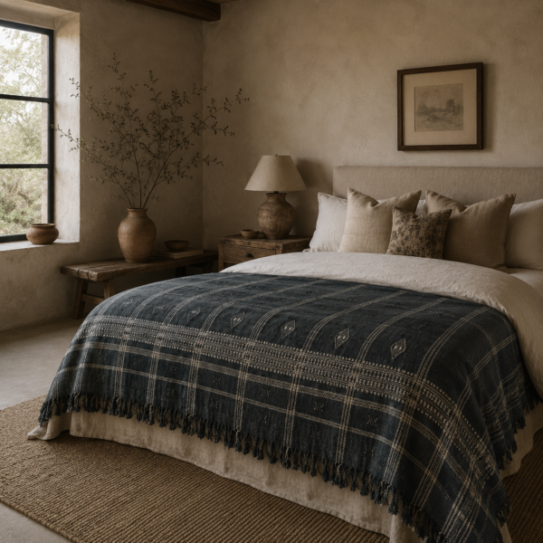 Vintage Akriti Slate Throw