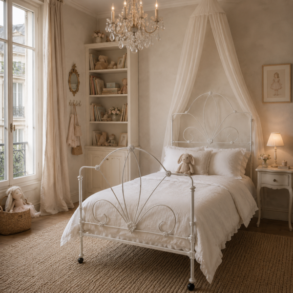White Iron Bed - Full