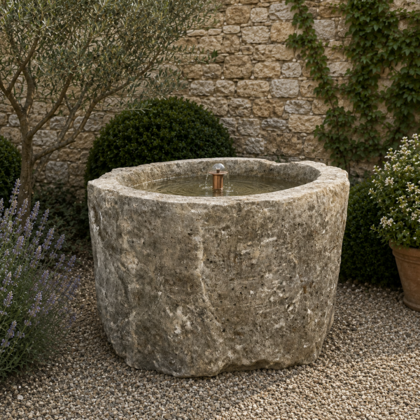 Antique Limestone Trough 51226C 29" Dia