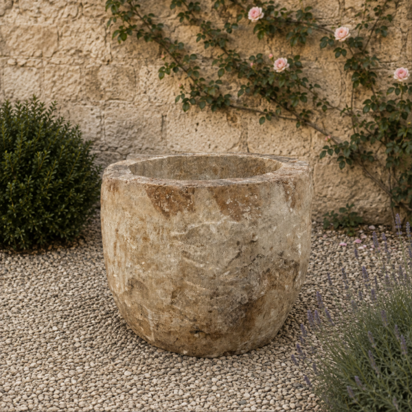 Antique Limestone Trough 51226L 20" Dia