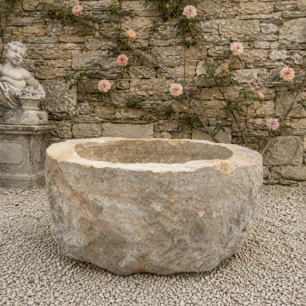 Antique Limestone Trough 52926A 31.5" Dia