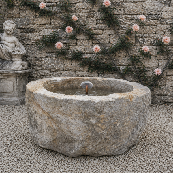 Antique Limestone Trough 52926A 31.5" Dia