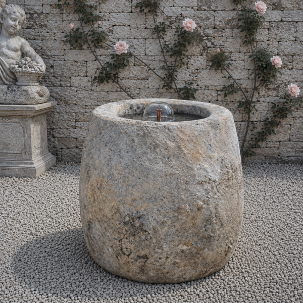 Antique Limestone Trough 5726D 16" Dia