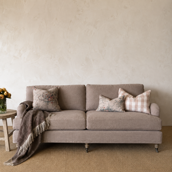 Marion Sofa  Slip Covered in Fawn Belgian Linen