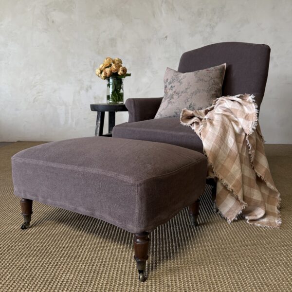 Alma Accent Chair~ Ottoman (Truffle)