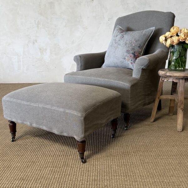 Alma Accent Chair~ Ottoman (Kaki)